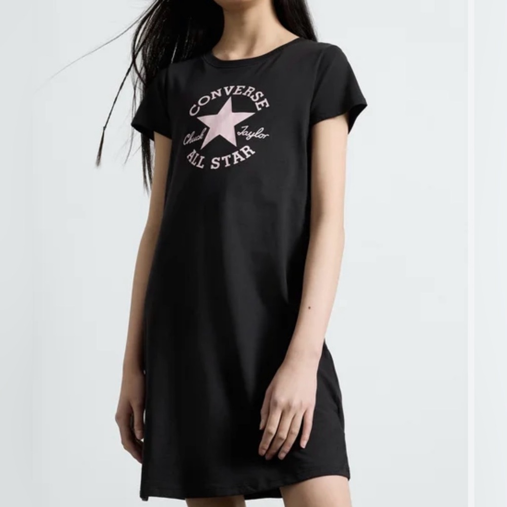 Converse Kids Black Tee with White Star Logo